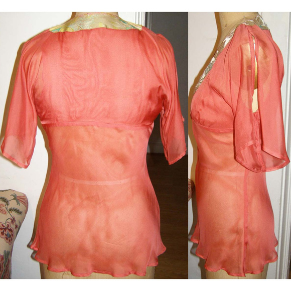 NEW Cristina Gavioli Delicate Silk top size 6/42 S - Picture 3 of 4